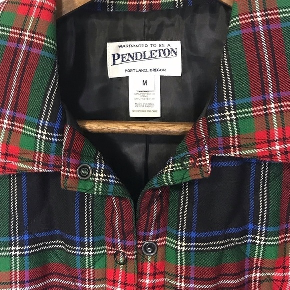 Pendleton Womens Casual Wool Red Green Plaid Fall Holiday Warm Christmas Vest M - Picture 5 of 7
